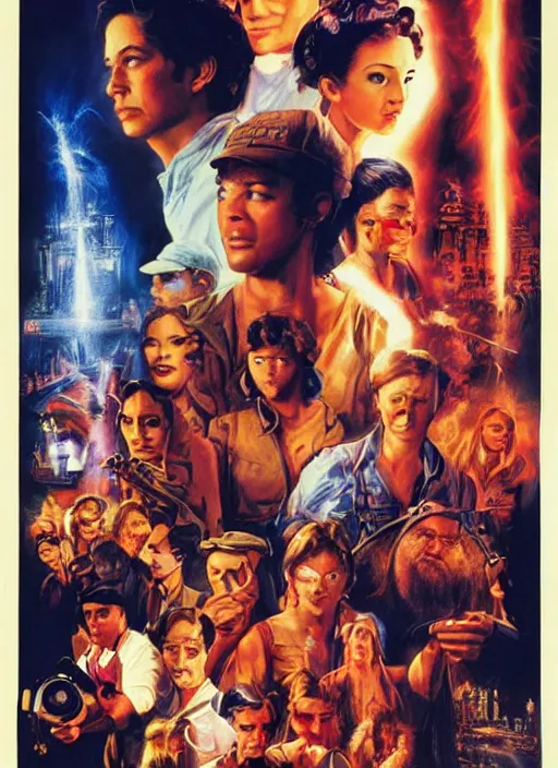 Prompt: poster for a movie by drew struzan