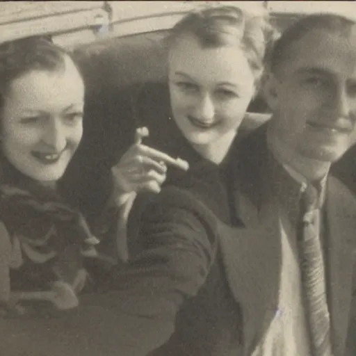 Prompt: 1930 selfie