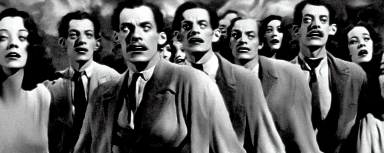 Image similar to invasion of the body snatchers from 1920 by walter murnau, black and white, cinestill,