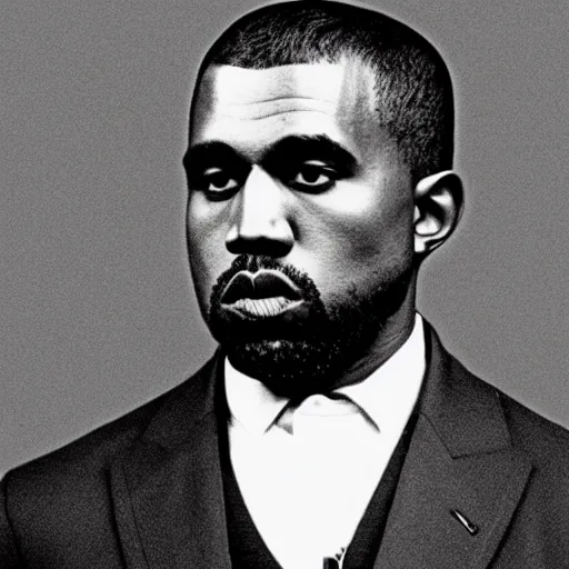 Image similar to a black and white photo of kanye west in 1920