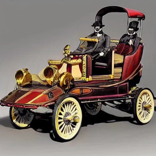 Image similar to clockpunk automobile from the 1 8 2 0 s