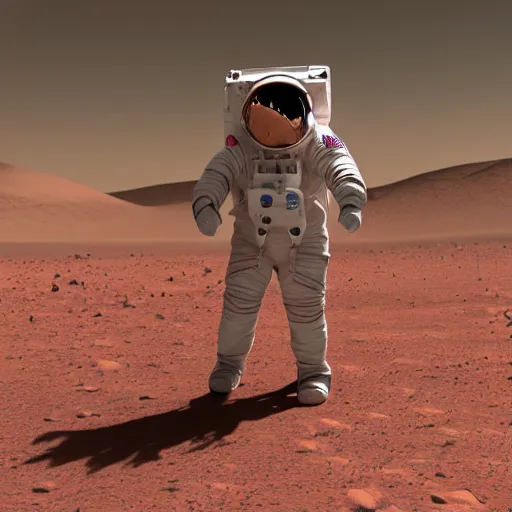 Prompt: An astronaut walking on mars, 3D Render