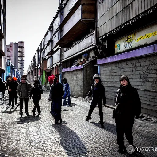 Image similar to people are walking past plasmacraft, back from work in a Russian cyberpunk slum city called Neo Norilsk on the Moon, black sky with Milky Way, bright sun, diverse, lively, black sky full of stars, blinding bright sun, sci-fi, lots of flying cars, levitation, cyberpunk outfits, photorealistic, grainy, 35mm, intricate, very very beautiful, elegant, smooth, cinematic, Unreal Engine 5, by Beeple, trending on Artstation HD