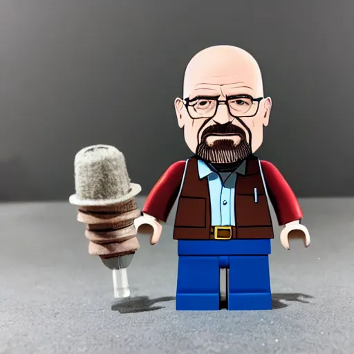 Image similar to walter white mini figure , toy , big head , photograph , 4k , HD