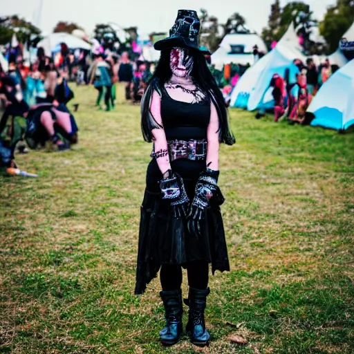 Prompt: portraits from a goth festival