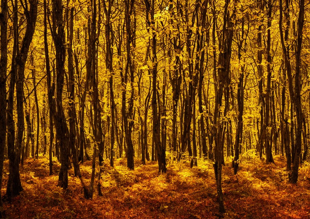 Prompt: a golden bright forest, detailed photography, dennis velleneuve, vivid colors, ultra realistic, 8 k, photography