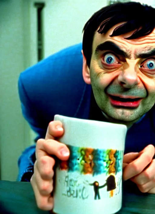 Image similar to mr. bean in eternal sunshine of the spotless mind