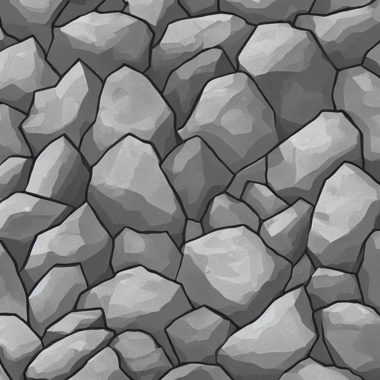 Image similar to an illustration study of rocks, digital art, sharp