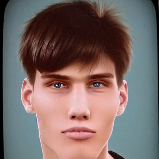 Prompt: A colored colorized real high school photograph portrait of Jerma as a teenager with an emo haircut and black shirt and acne, taken in the mid 2000s, taken on a 2000s Camera, realistic, hyperrealistic, very realistic, very very realistic, highly detailed, very detailed, extremely detailed, detailed, digital art, trending on artstation, headshot and bodyshot, detailed face, very detailed face, very detailed face, real, real world, in real life, realism, HD Quality, 8k resolution, intricate details, colorized photograph, colorized photon, body and headshot, body and head in view