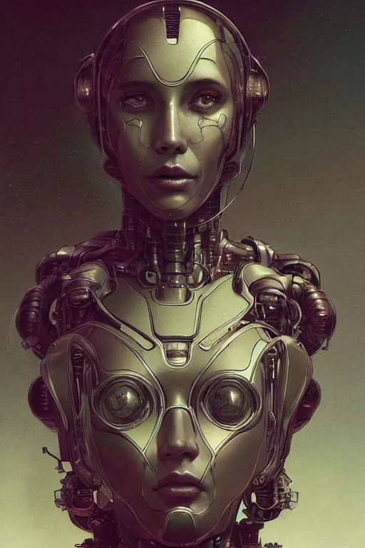 Image similar to portrait of a robot mother, intricate, dystopian, sci-fi, extremely detailed, digital painting, artstation, concept art, smooth, sharp focus, illustration, chiaroscuro lighting, incredible art by artgerm and greg rutkowski and alphonse mucha and simon stalenhag