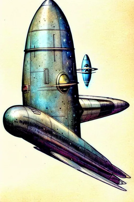 Image similar to (((((1950s rocketship . muted colors.))))) by Jean-Baptiste Monge !!!!!!!!!!!!!!!!!!!!!!!!!!!