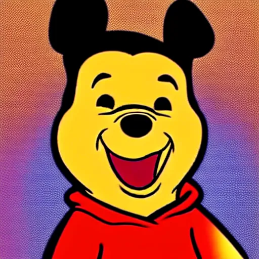 Image similar to Winnie the Pooh with the face of Xi Jinping, cartoon, caricature