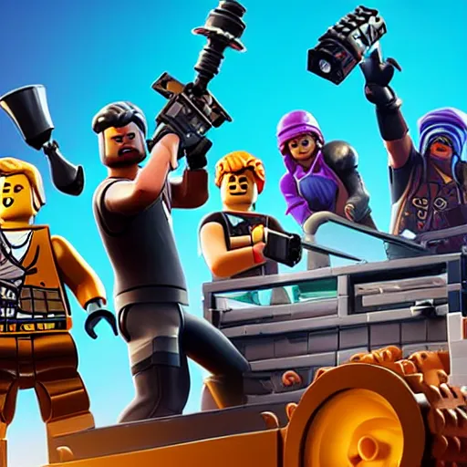 Image similar to fortnite made of lego, 4k, high detail, high-resolution photograph, professional photography, ultra-detail, lego