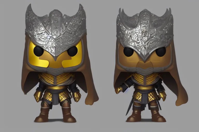 Image similar to an ultra detailed picture of saladin as a funko pop, epic anime fantasy, 8 k, volumetric lighting, smooth, highly detailed, digital illustration, art by kentaro miura and akira toriyama and albert bierstadt and greg rutkowsi, artstation