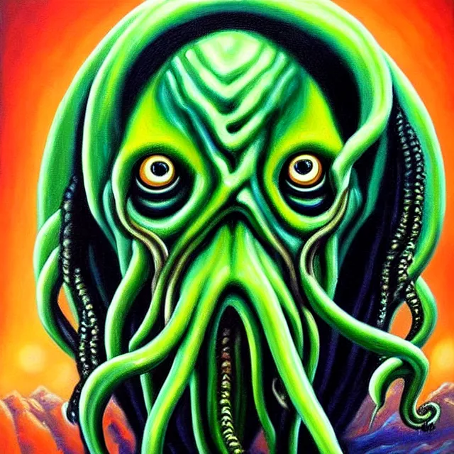 Image similar to a beautiful painting cthulhu mythos michael jackson face, by dana irving realistic oil painting