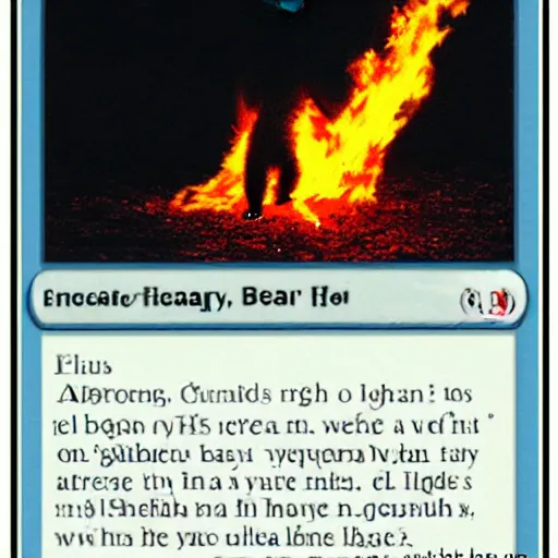 Image similar to a bear that has caught on fire and is now engulfed in flames