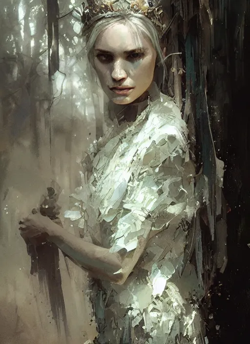 Image similar to queen of nature portrait, very very very beautiful sharp detailed face, rule of thirds, intricate outfit, backlit, by greg rutkowski, by jeremy mann, digital painting