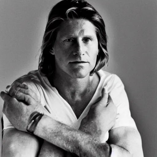 Prompt: a annie leibovitz portrait of bjorn borg at the peak of his career