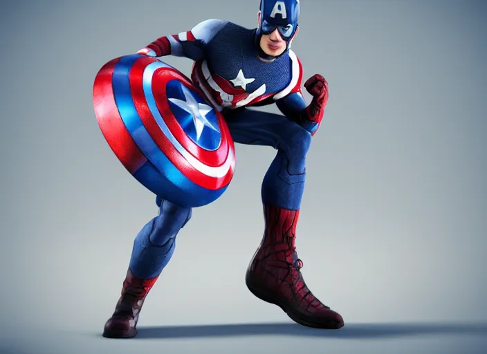 Prompt: high sneakers concept of captain america, picture by tim burton, render, cinema 4 d, octane render