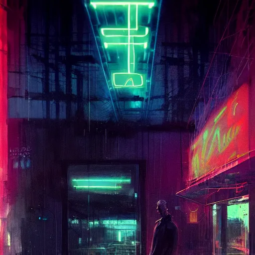 Image similar to the words matthew in a neon sign above a future cyber restaurant, intense glow by ismail inceoglu dragan bibin hans thoma greg rutkowski alexandros pyromallis nekro rene maritte illustrated, perfect face, fine details, realistic shaded, fine - face, pretty face, masterpiece