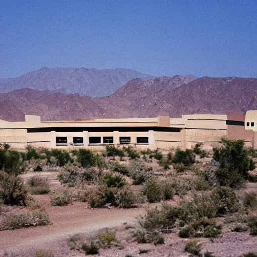 Prompt: 1 9 7 0 s movie still of a empty colossal stalinist style town in the desert, cinestill 8 0 0 t 3 5 mm eastmancolor, heavy grain, high quality, high detailed