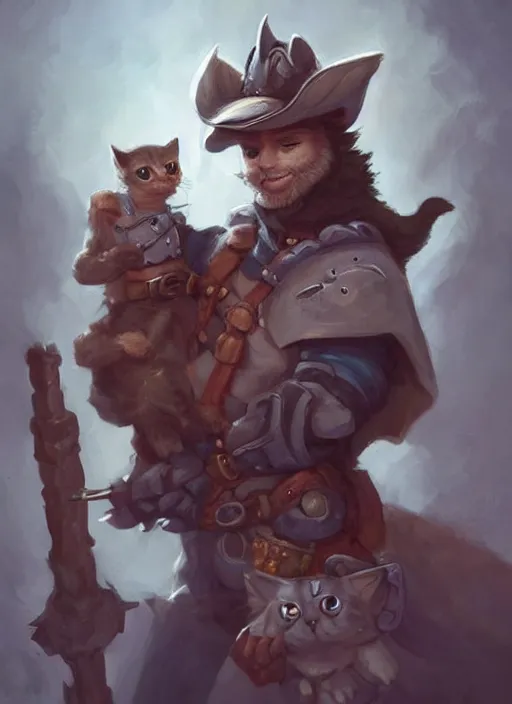 Prompt: cute little cat cowboy, tiny, small, miniature animal, baby animal, short, pale black armor, cute and adorable, pretty, beautiful, dnd character art portrait, matte fantasy painting, deviantart artstation, by jason felix by steve argyle by tyler jacobson by peter mohrbacher, cinematic lighting