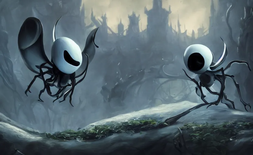 Prompt: an oil painting of Hollow knight, masterpiece, highly detailed, high quality, 4K, anatomically correct, hyperrealistic, concept art, octane render, unreal engine 5, trending on Artstation, trending on DeviantArt, matte, historical painting, fantasy style, path traced, high coherence, soft lighting, digital painting, mythical