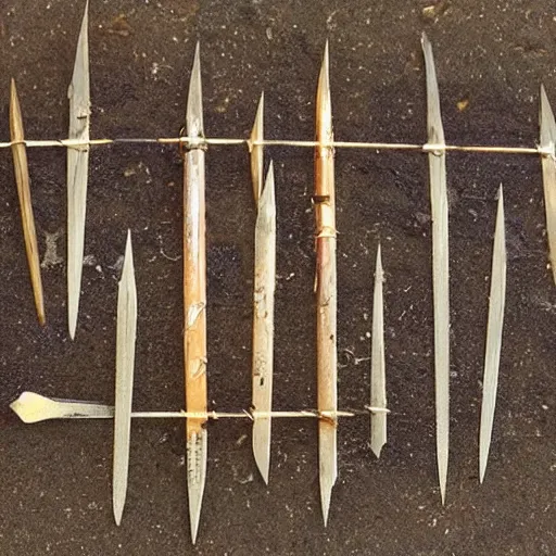 Image similar to spikes, pins, needles, thorns, nails, skewers, spear, harpoon, knife