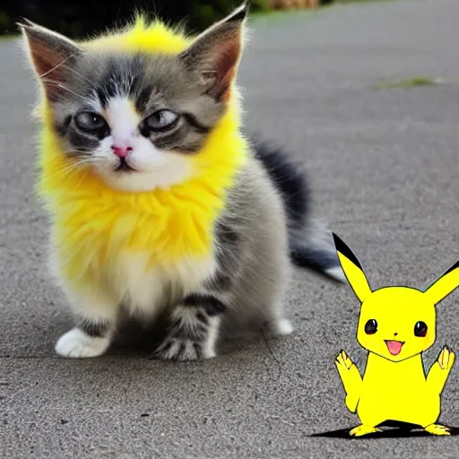 Image similar to merge of pikachu and the cutest kitten ever