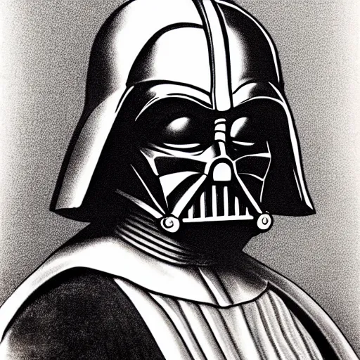 Image similar to highly detailed portrait of darth vader in the style of hieronymus bosch