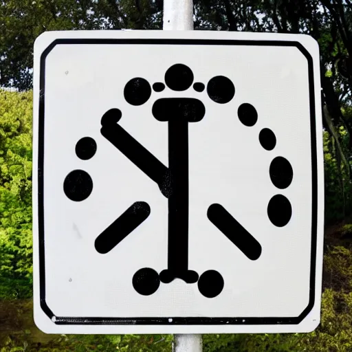 Image similar to road warning sign indicating trypophobia ahead