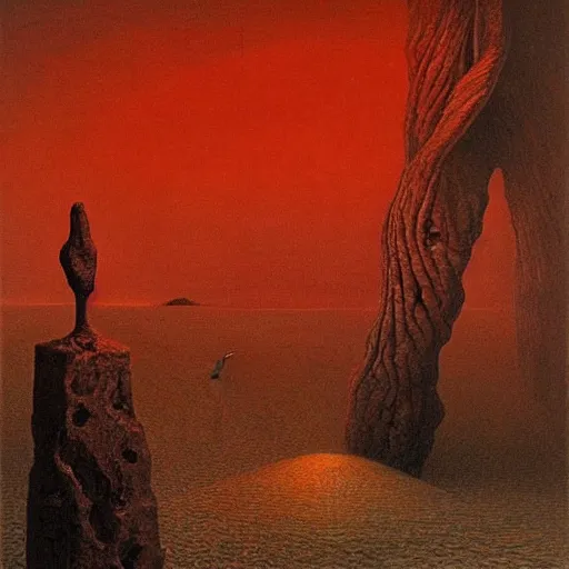 Image similar to Salvador Dali paintings made by Zdzislaw Beksinski