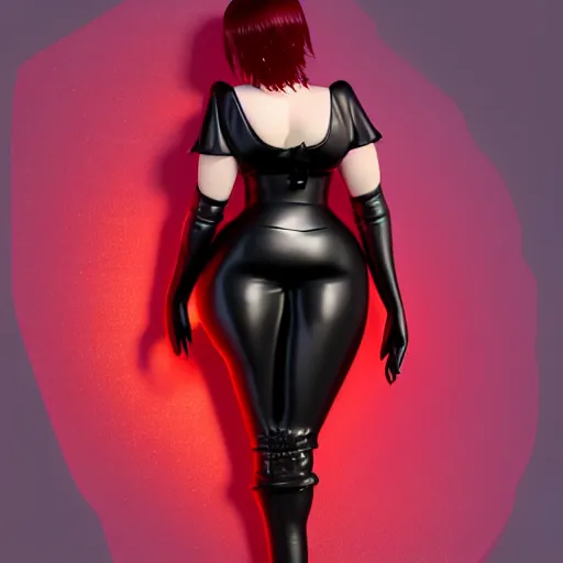 Image similar to a curvy feminine pale goth cutie with a thin waist in a regal tight red-black leather sequined outfit, cgsociety, photorealistic, sublime-comforting ambience, 16k, smooth, sharp focus, trending on ArtStation, volumetric lighting, fully clothed, worksafe