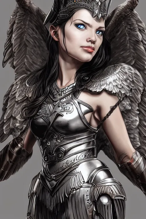 Image similar to a highly detailed beautiful portrait or a valkyrie in the style of artgerm.