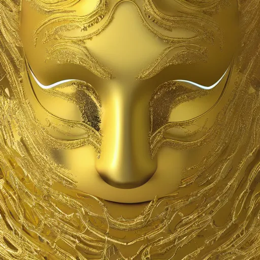 Prompt: cosmic party mask, silky texture, golden, elegant, aesthetic, 4 k, hd, digital art, realistic