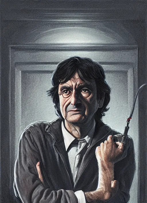 Image similar to portrait of Griffin Dunne in An American Werewolf In London (1981), highly detailed, centered, solid color background, digital painting, artstation, concept art, smooth, sharp focus, illustration, Jason Edmiston, donato giancola, Joseph Christian Leyendecker, Les Edwards, Ed Repka, WLOP, Artgerm