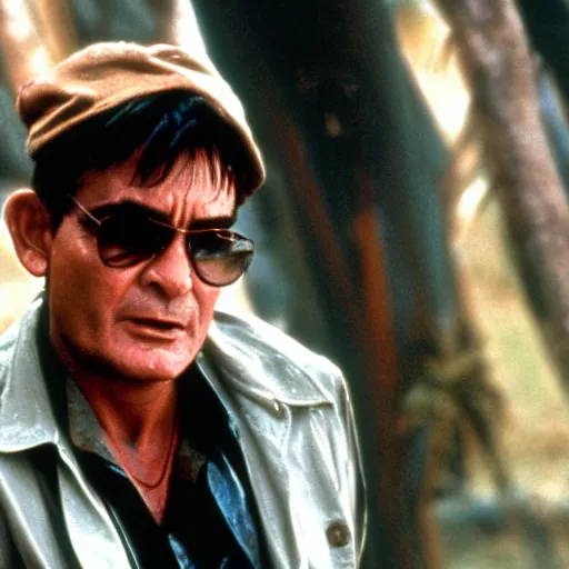 Image similar to charlie sheen in apocalypse now