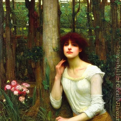 Image similar to john william waterhouse, edward robert hughes