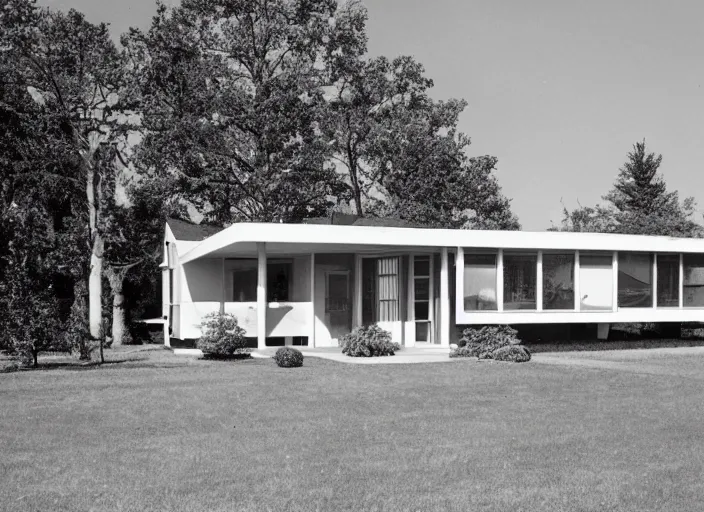 Prompt: an average house in the suburbs from the 1960’s