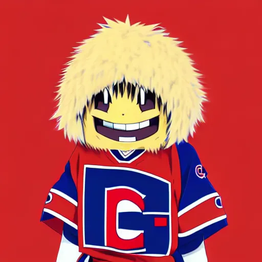 Image similar to anime Portrait of Youppi the Habs Montreal Canadiens Mascot as a very cute powerful and friendly pokemon, highly detailed anime, smooth, sharp focus, dynamic lighting, intricate, trending on ArtStation, illustration pokemon, art by WLOP