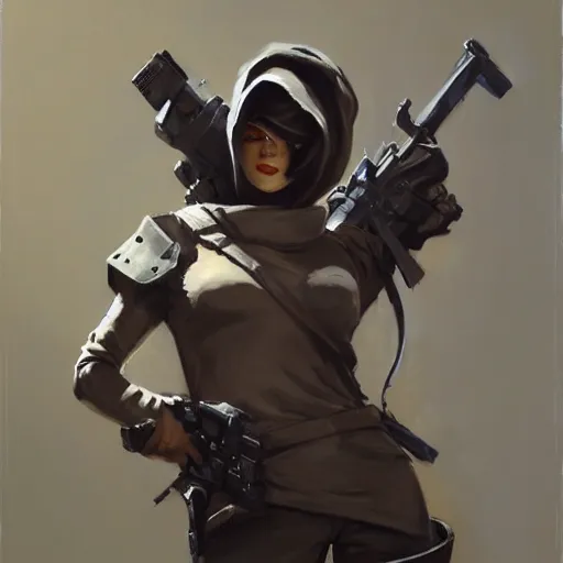 Image similar to greg manchess portrait painting of partially armored banksy as overwatch character, medium shot, asymmetrical, profile picture, organic painting, sunny day, matte painting, bold shapes, hard edges, street art, trending on artstation, by huang guangjian, gil elvgren, ruan jia, randy vargas, greg rutkowski