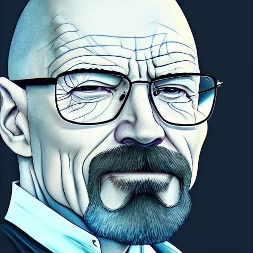 Prompt: a portrait of walter white, art by lois van baarle and loish and ross tran and rossdraws and sam yang and samdoesarts and artgerm and saruei and disney, digital art, highly detailed, intricate, sharp focus, trending on artstation hq, deviantart, unreal engine 5, 4 k uhd image