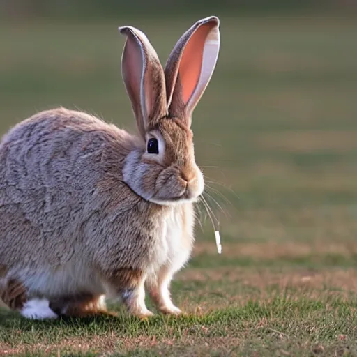 Prompt: rabbit with long horn on its head