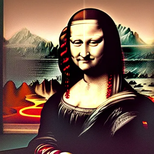 Image similar to monalisa in the style of BEEPLE