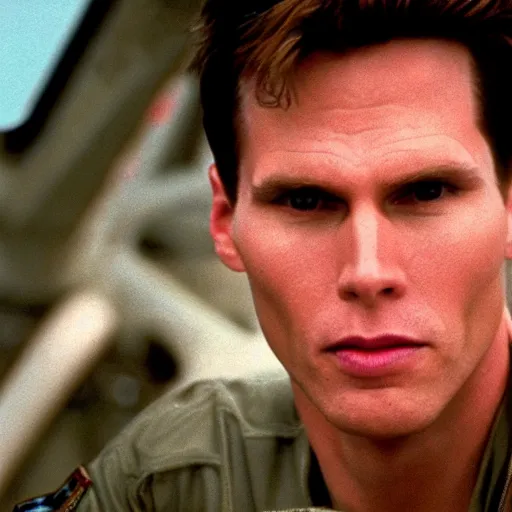 Image similar to Live Action Still of Jerma in Top Gun, real life, hyperrealistic, ultra realistic, realistic, highly detailed, epic, HD quality, 8k resolution, body and headshot, film still