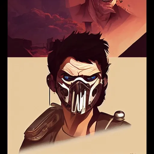 Image similar to face icon stylized minimalist mad max 2 : the road warrior, loftis, cory behance hd by jesper ejsing, by rhads, makoto shinkai and lois van baarle, ilya kuvshinov, rossdraws global illumination