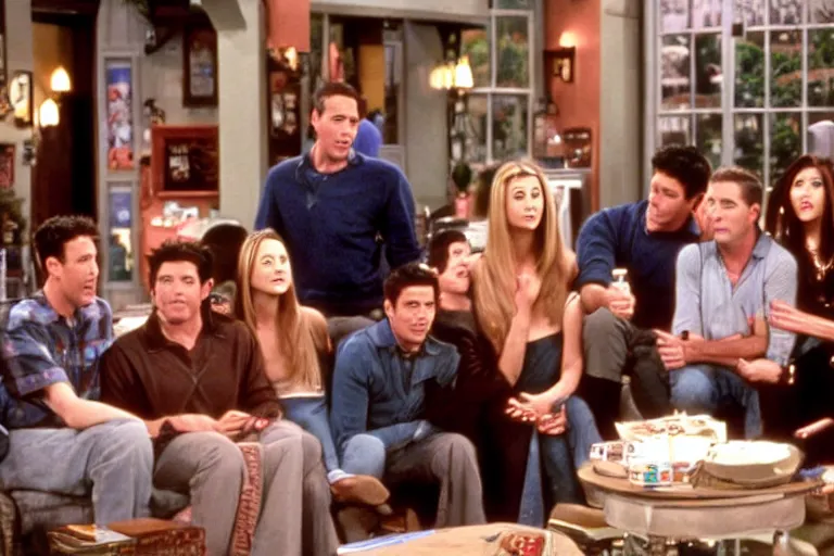 Prompt: the episode of Friends where everyone turns into a robot