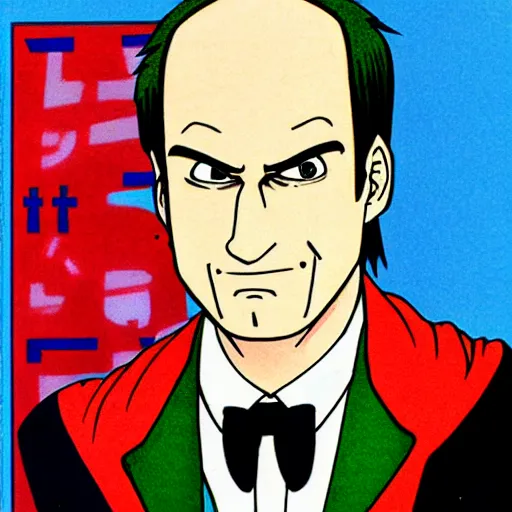 Image similar to Saul Goodman, anime style, drawing by Akira Toriyama