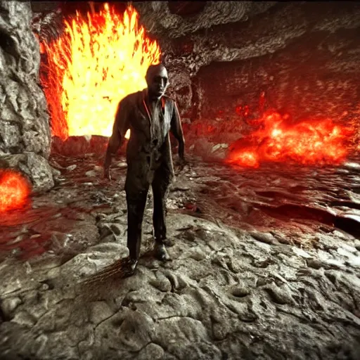 Image similar to Obama standing in the lava next to the packapunch on the town zombies map, black ops 2 zombies