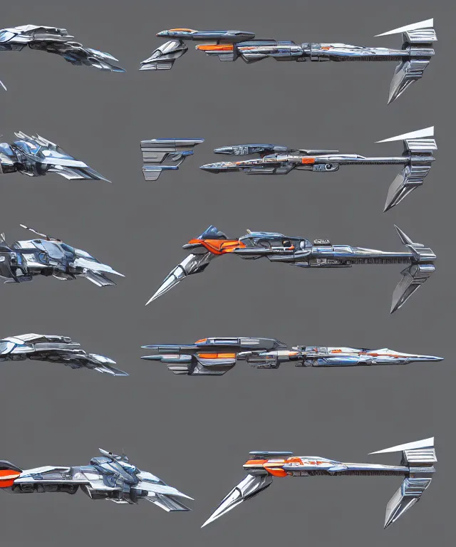 Prompt: 2 d shooter game concept art sprite sheet!!!, robotech gradius outer space concept art, human resistance plane, hyperrealism, fine detail, 8 k, 3 d render, artstation contest winner, cgsociety, cryengine, zbrush, vray, no background
